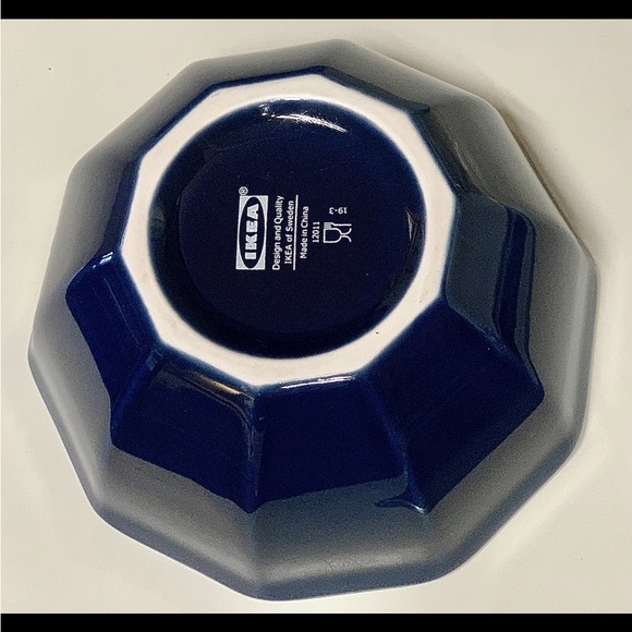 COPY - IKEA Sweden Cobalt Blue 10 Sided Soup Cereal Bowl - Picture 7 of 10